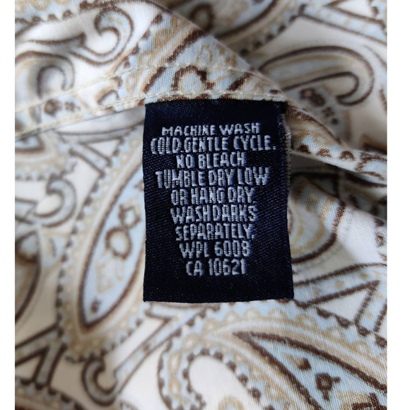 Rough Stock Panhandle Slim Long Sleeve Paisley Pearl Snap Shirt Western Men's XL - Picture 5 of 11